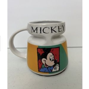 The Disney Store Mickey Mouse Wide Base Travel Grip Mug Ceramic with Lid 16 oz